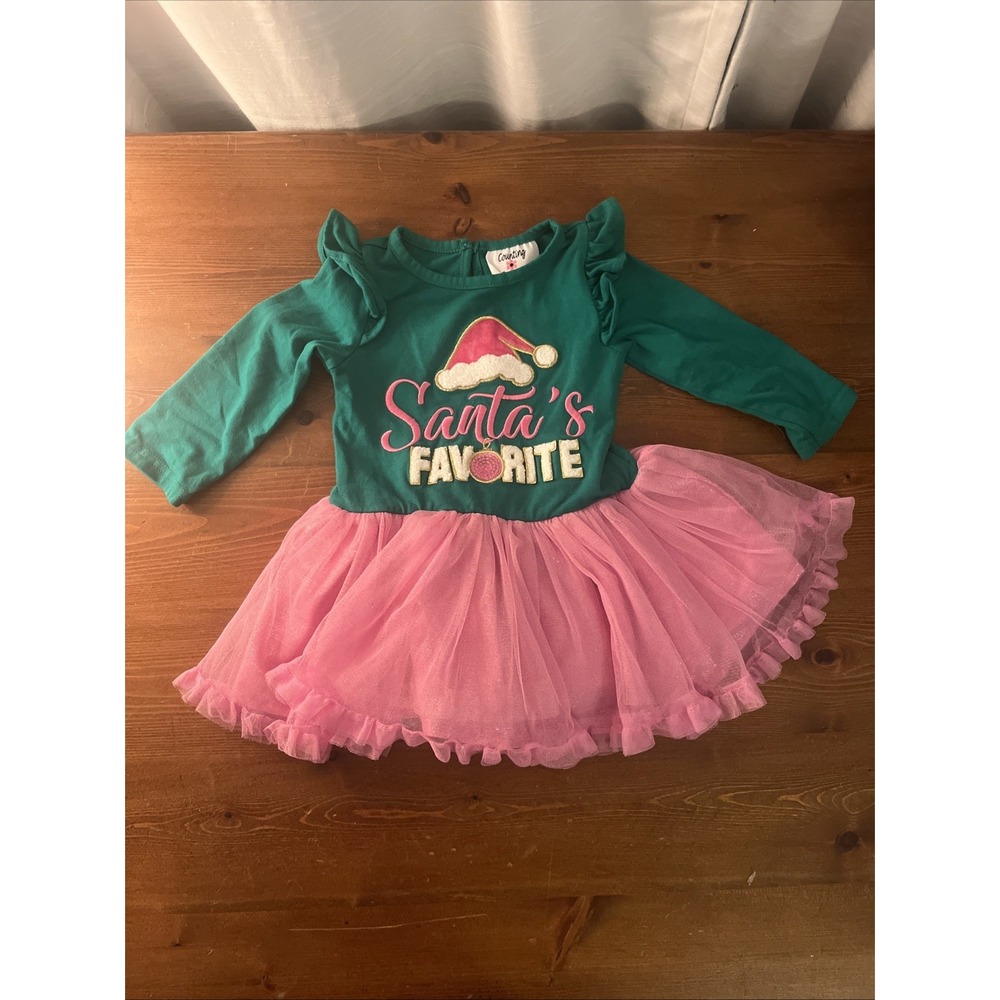 Counting Daisies‎ Toddler & Girls Holiday 'Santa's Favorite' Tutu Dress Size 18M